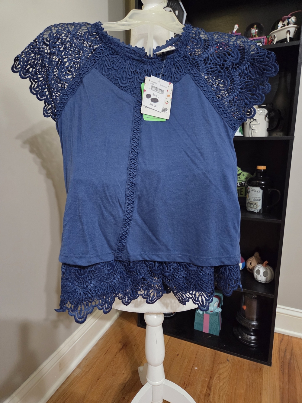 Belle Du Jour Navy Crochet-Trim Kids Matching Set
